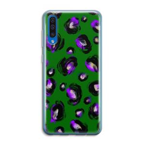 CaseCompany Green Cheetah: Samsung Galaxy A50 Transparant Hoesje