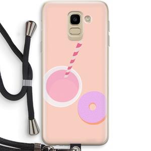 CaseCompany Donut: Samsung Galaxy J6 (2018) Transparant Hoesje met koord