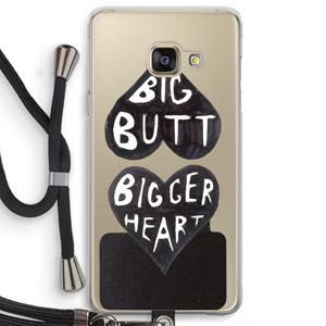 CaseCompany Big butt bigger heart: Samsung Galaxy A3 (2016) Transparant Hoesje met koord