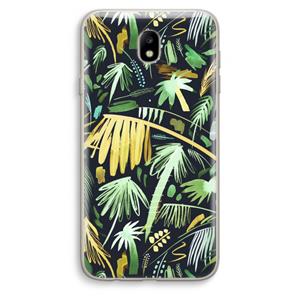 CaseCompany Tropical Palms Dark: Samsung Galaxy J7 (2017) Transparant Hoesje