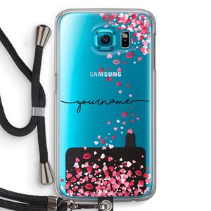 CaseCompany Hartjes en kusjes: Samsung Galaxy S6 Transparant Hoesje met koord