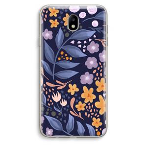CaseCompany Flowers with blue leaves: Samsung Galaxy J7 (2017) Transparant Hoesje