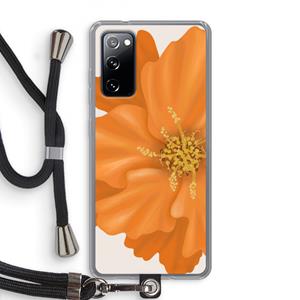 CaseCompany Orange Ellila flower: Samsung Galaxy S20 FE / S20 FE 5G Transparant Hoesje met koord