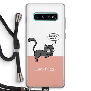 CaseCompany GSM poes: Samsung Galaxy S10 Plus Transparant Hoesje met koord