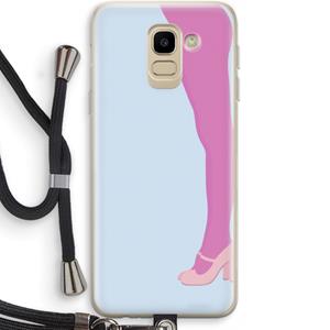 CaseCompany Pink panty: Samsung Galaxy J6 (2018) Transparant Hoesje met koord