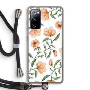 CaseCompany Peachy flowers: Samsung Galaxy S20 FE / S20 FE 5G Transparant Hoesje met koord