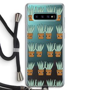 CaseCompany Sansevieria: Samsung Galaxy S10 Plus Transparant Hoesje met koord