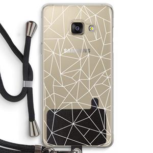 CaseCompany Geometrische lijnen wit: Samsung Galaxy A3 (2016) Transparant Hoesje met koord