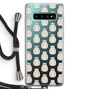 CaseCompany Uilen: Samsung Galaxy S10 Plus Transparant Hoesje met koord