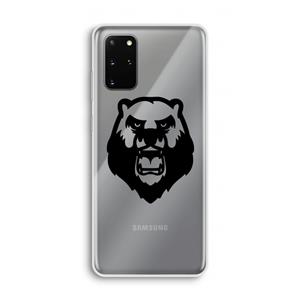 CaseCompany Angry Bear (black): Samsung Galaxy S20 Plus Transparant Hoesje