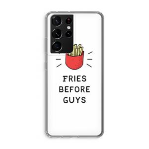 CaseCompany Fries before guys: Samsung Galaxy S21 Ultra Transparant Hoesje