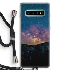 CaseCompany Travel to space: Samsung Galaxy S10 Plus Transparant Hoesje met koord