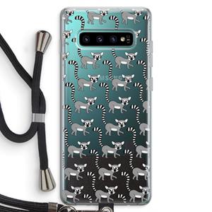 CaseCompany Makis: Samsung Galaxy S10 Plus Transparant Hoesje met koord