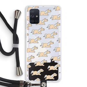 CaseCompany Ponys: Samsung Galaxy A71 Transparant Hoesje met koord