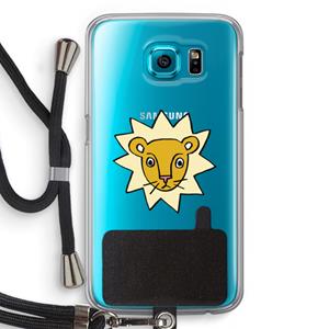 CaseCompany Kleine leeuw: Samsung Galaxy S6 Transparant Hoesje met koord