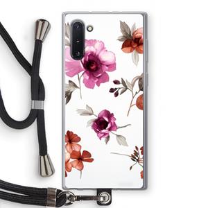 CaseCompany Geschilderde bloemen: Samsung Galaxy Note 10 Transparant Hoesje met koord