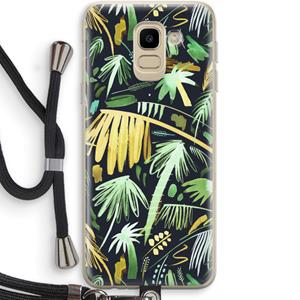 CaseCompany Tropical Palms Dark: Samsung Galaxy J6 (2018) Transparant Hoesje met koord