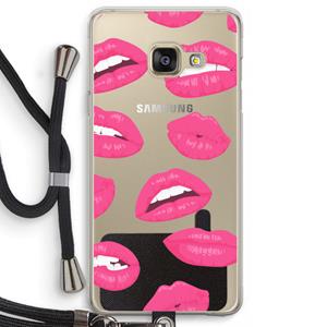 CaseCompany Bite my lip: Samsung Galaxy A3 (2016) Transparant Hoesje met koord