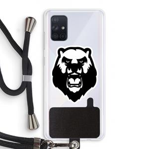 CaseCompany Angry Bear (white): Samsung Galaxy A71 Transparant Hoesje met koord