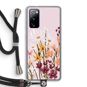 CaseCompany Painted wildflowers: Samsung Galaxy S20 FE / S20 FE 5G Transparant Hoesje met koord