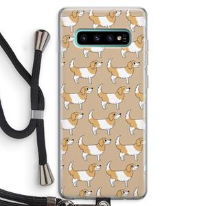 CaseCompany Doggy: Samsung Galaxy S10 Plus Transparant Hoesje met koord