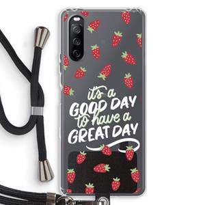CaseCompany Don't forget to have a great day: Sony Sony Xperia 10 III Transparant Hoesje met koord