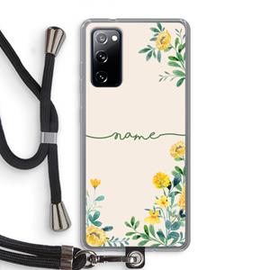 CaseCompany Gele bloemen: Samsung Galaxy S20 FE / S20 FE 5G Transparant Hoesje met koord