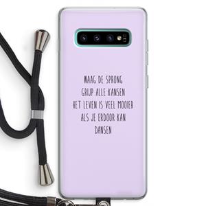 CaseCompany Sprong: Samsung Galaxy S10 Plus Transparant Hoesje met koord
