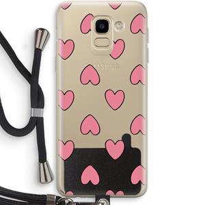 CaseCompany Ondersteboven verliefd: Samsung Galaxy J6 (2018) Transparant Hoesje met koord
