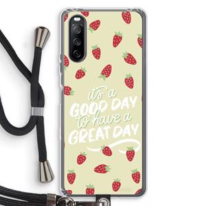 CaseCompany Don't forget to have a great day: Sony Sony Xperia 10 III Transparant Hoesje met koord