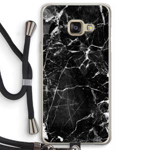 CaseCompany Zwart Marmer 2: Samsung Galaxy A3 (2016) Transparant Hoesje met koord