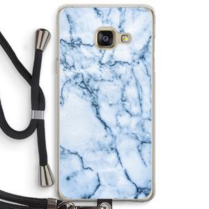 CaseCompany Blauw marmer: Samsung Galaxy A3 (2016) Transparant Hoesje met koord