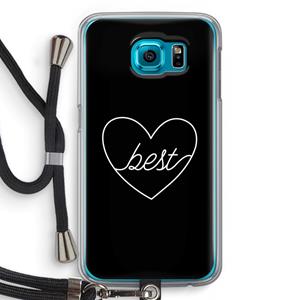 CaseCompany Best heart black: Samsung Galaxy S6 Transparant Hoesje met koord