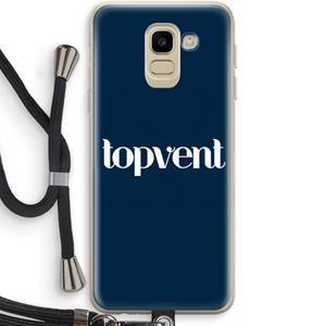 CaseCompany Topvent Navy: Samsung Galaxy J6 (2018) Transparant Hoesje met koord