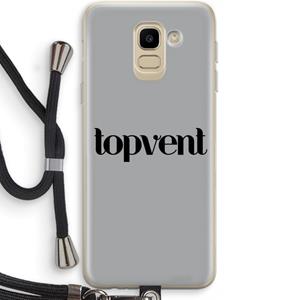 CaseCompany Topvent Grijs Zwart: Samsung Galaxy J6 (2018) Transparant Hoesje met koord
