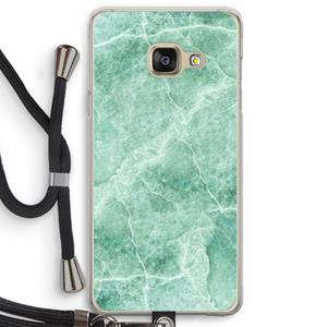 CaseCompany Groen marmer: Samsung Galaxy A3 (2016) Transparant Hoesje met koord