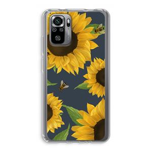 CaseCompany Sunflower and bees: Xiaomi Redmi Note 10S Transparant Hoesje