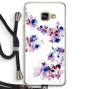 CaseCompany Waterverf bloemen: Samsung Galaxy A3 (2016) Transparant Hoesje met koord