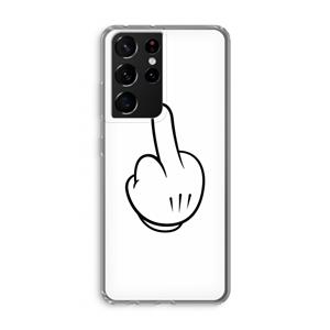 CaseCompany Middle finger white: Samsung Galaxy S21 Ultra Transparant Hoesje