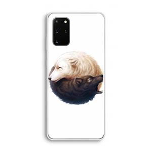 CaseCompany Yin Yang Wolves: Samsung Galaxy S20 Plus Transparant Hoesje