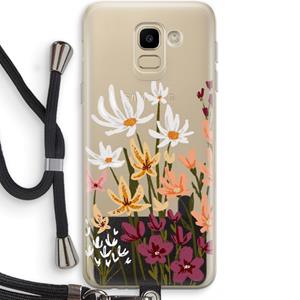 CaseCompany Painted wildflowers: Samsung Galaxy J6 (2018) Transparant Hoesje met koord