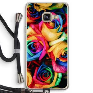 CaseCompany Neon bloemen: Samsung Galaxy A3 (2016) Transparant Hoesje met koord