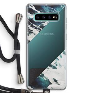 CaseCompany Golven: Samsung Galaxy S10 Plus Transparant Hoesje met koord