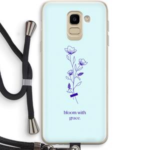 CaseCompany Bloom with grace: Samsung Galaxy J6 (2018) Transparant Hoesje met koord