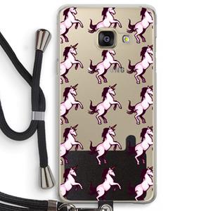 CaseCompany Musketon Unicorn: Samsung Galaxy A3 (2016) Transparant Hoesje met koord