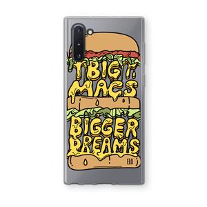 CaseCompany Big Macs Bigger Dreams: Samsung Galaxy Note 10 Transparant Hoesje