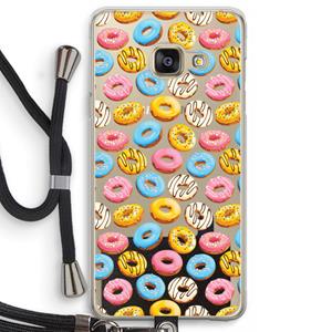 CaseCompany Pink donuts: Samsung Galaxy A3 (2016) Transparant Hoesje met koord