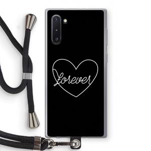 CaseCompany Forever heart black: Samsung Galaxy Note 10 Transparant Hoesje met koord