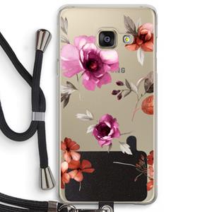 CaseCompany Geschilderde bloemen: Samsung Galaxy A3 (2016) Transparant Hoesje met koord