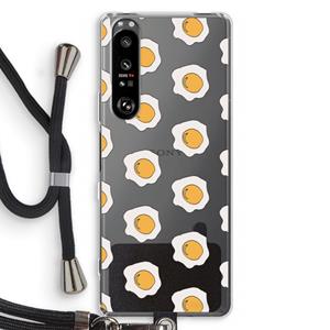 CaseCompany Bacon to my eggs #1: Sony Xperia 1 III Transparant Hoesje met koord